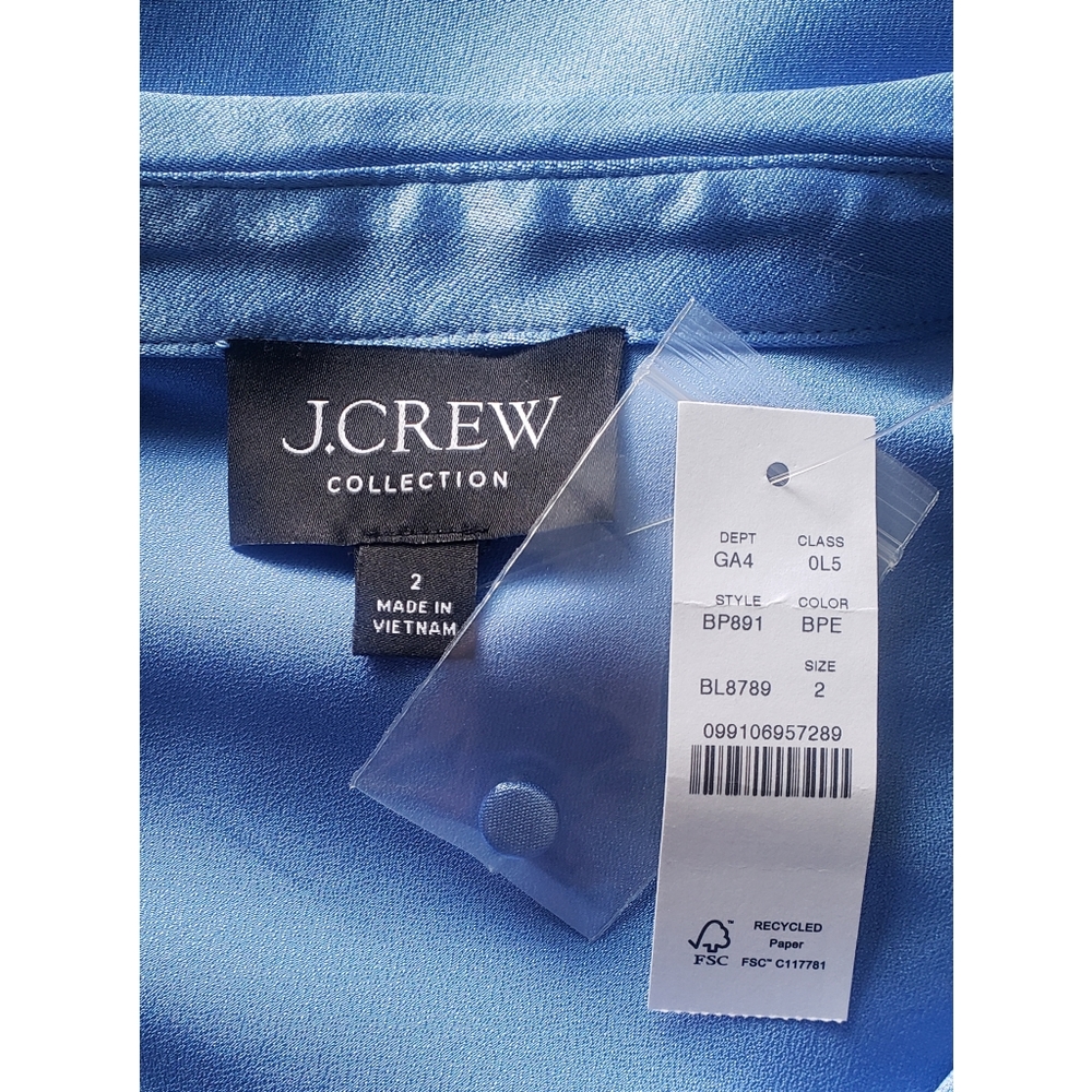 58. J.Crew Limited-edition maxi collared slip dress in shiny crepe - Picture 13 of 13